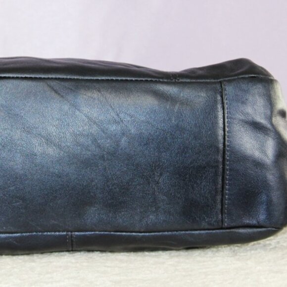 Coach Metallic Blue Leather Tote - Picture 5 of 11